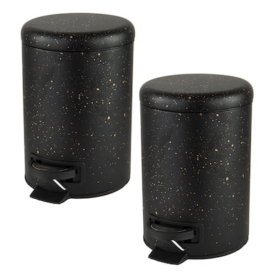 Elle Décor 2 Pack Speckled Design 3 Liter Step Bin with Lid Trash Can