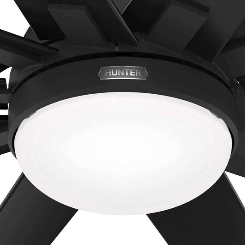 Hunter 72" Overton Outdoor Ceiling Fan w/Light Kit, Wall Control - Windmill - Transitional, Modern - DAMP RATED, ENERGY STAR!