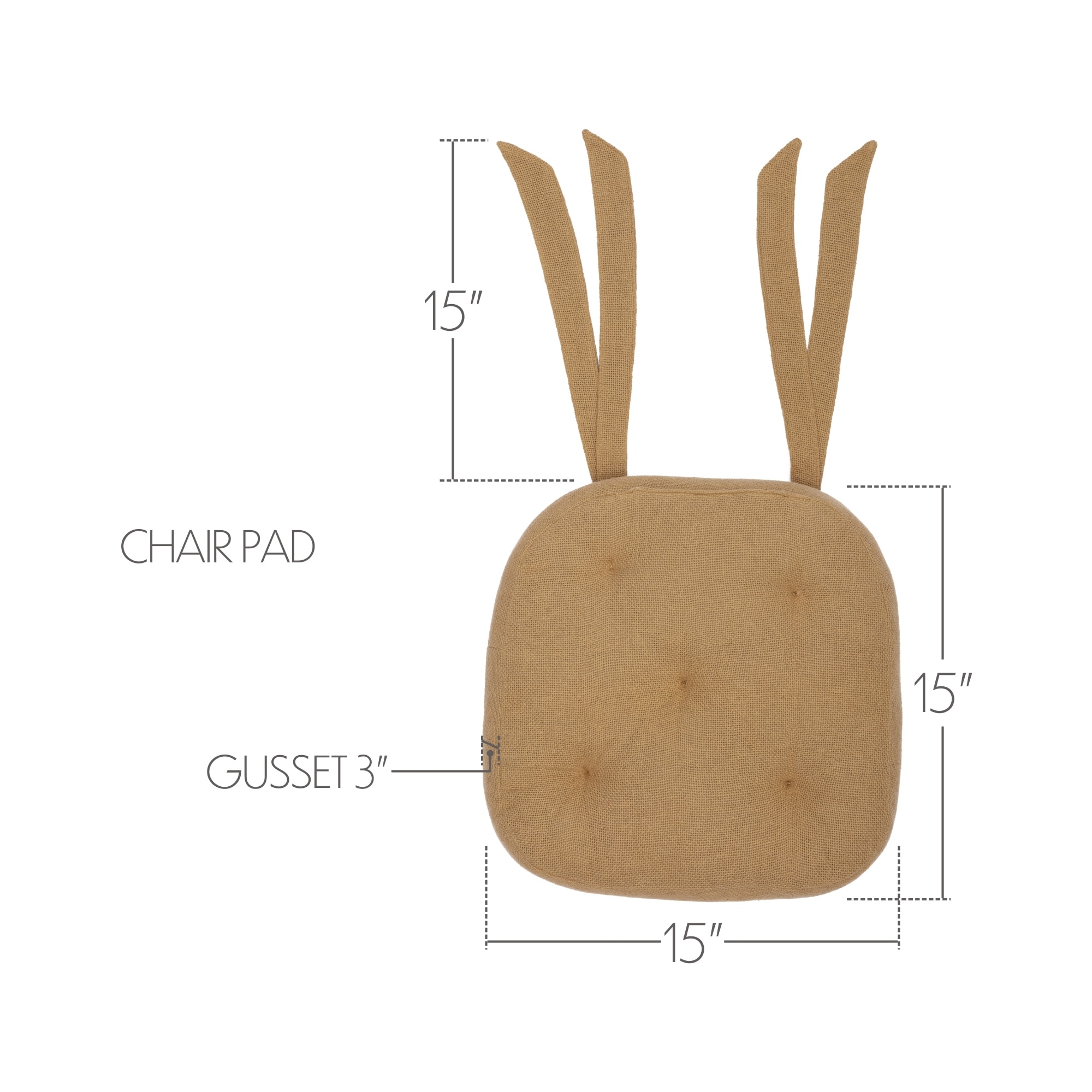 Burlap Natural Chair Pad 15 inches On Sale Bed Bath Beyond