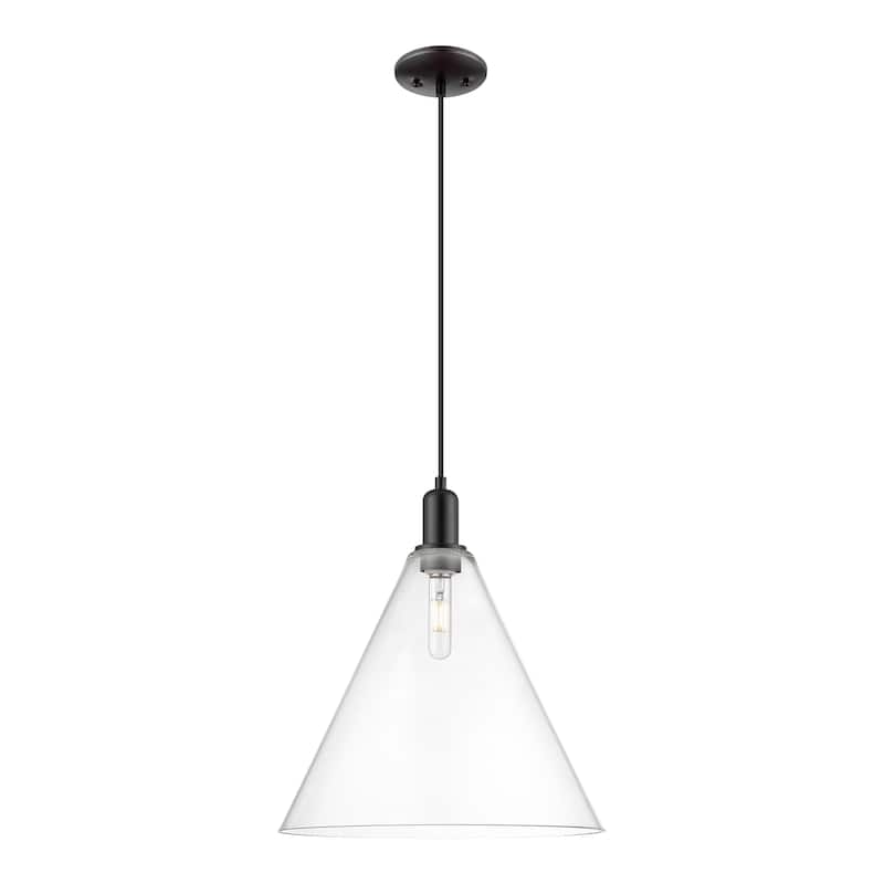 Innovations Lighting Endless Possibilities Arcadia - Berkshire Glass - 1 Light 16" Cord Hung Mini Pendant - Clear/Matte Black