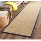 preview thumbnail 73 of 169, SAFAVIEH Natural Fiber Marina Basketweave Seagrass Rug 2'6" x 10' Runner - Natural/Blue
