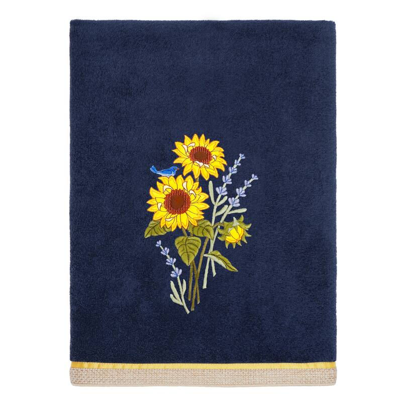 Authentic Hotel and Spa Turkish Cotton Girasol 3PC Embellished Bath and Hand Towel Set