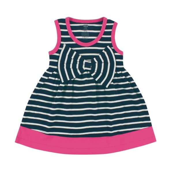 slide 1 of 1, Hudson Baby Infant and Baby Girl Cotton Sleeveless Dress, Navy Pink 0-3 Months - Navy Pink