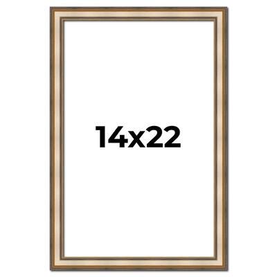 14x22 Frame Gold Solid Wood Shadow Box Width 1.5 Inches | Interior Frame Depth 2 3/8 Inches