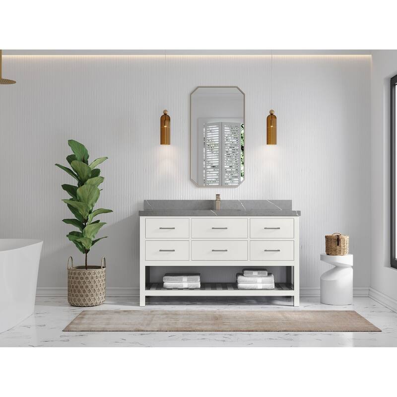 Willow Collections 60 in. W x 22 in. D Parker Single Sink Bathroom Vanity with Countertop