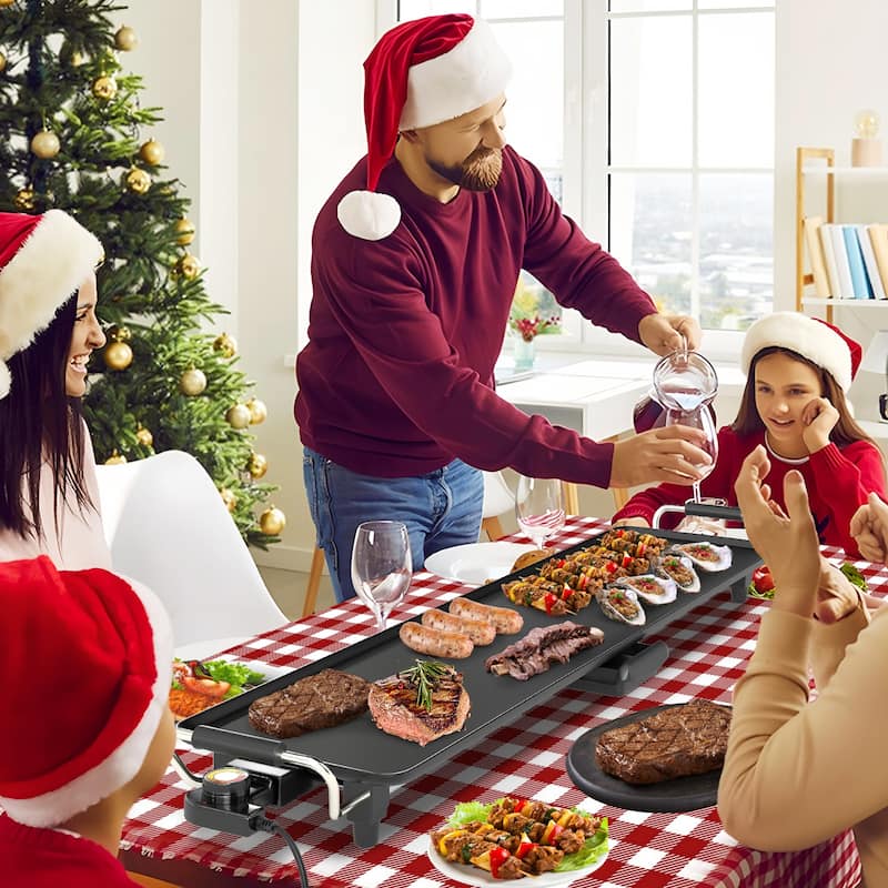 Gymax 27'' Large Electric Griddle w/ Adjustable Temperature