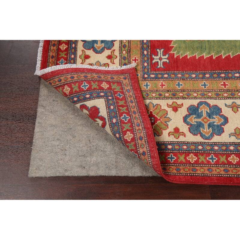 Vegetable Dye Kazak Oriental Geometric Area Rug Wool Handmade Carpet - 8'0" x 9'8"