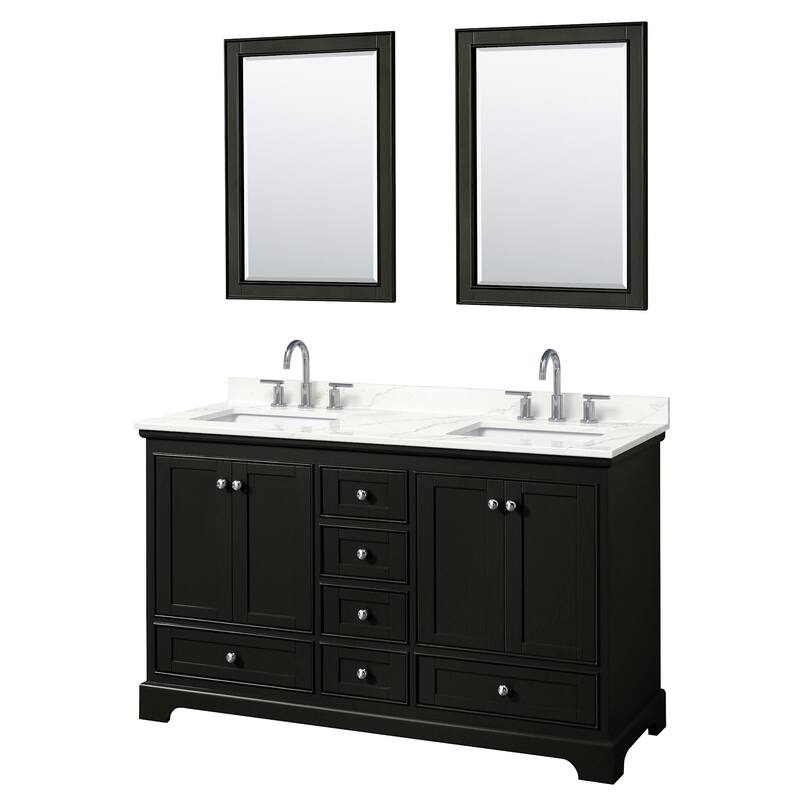 Wyndham Collection WCS202060D-QTZ-US3M24 Deborah 60" Free Standing - Dark Espresso / Giotto Quartz Top / Polished