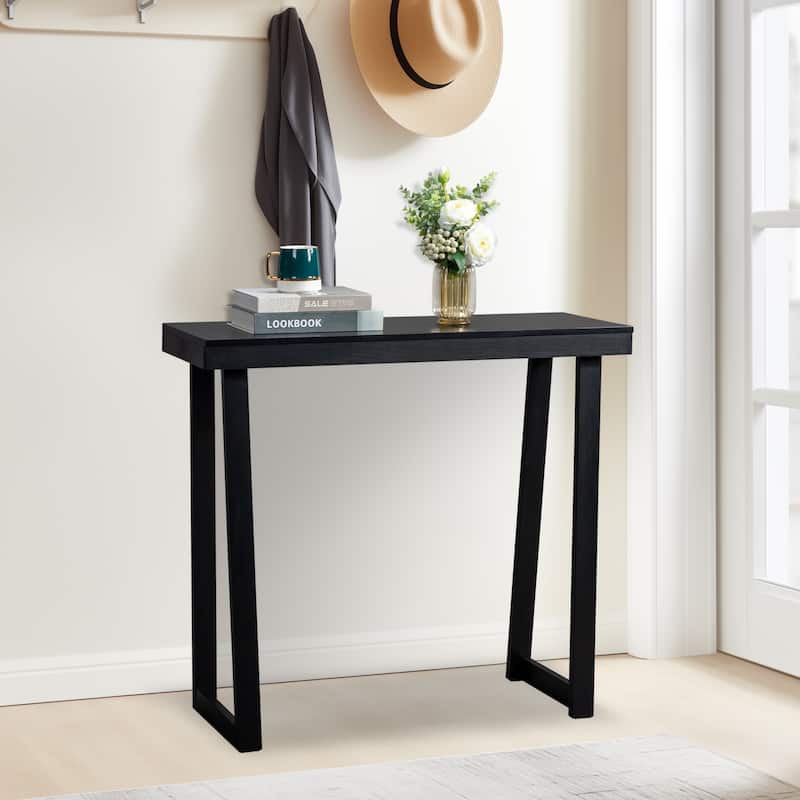 Narrow Solid Pine Wood Entryway Console Table for Small Space Living Room Furniture Decor