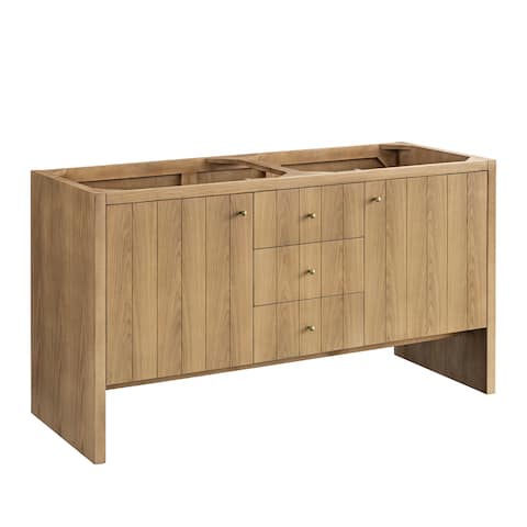 James Martin Vanities Hudson 60 Double Vanity, Light Natural Oak