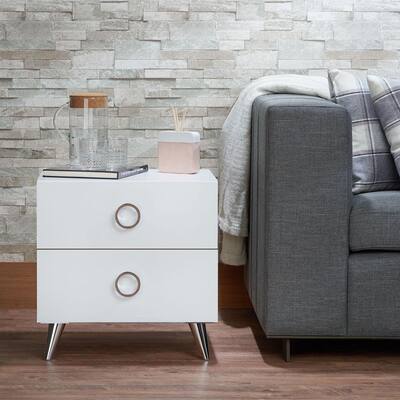 Contemporary Style Night Table with 2 Drawer