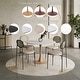 preview thumbnail 11 of 11, Bristol 40" Round Dining Table - Sintered Stone Top with Natural Wood Steel Pedestal Base - Modern Table for Kitchen & Dining