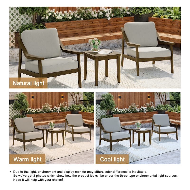Outdoor Patio Wood Bistro Set/Loveseat Set