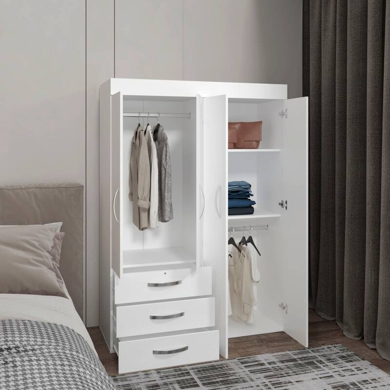 Denver Mobile Armoire, White - N/A