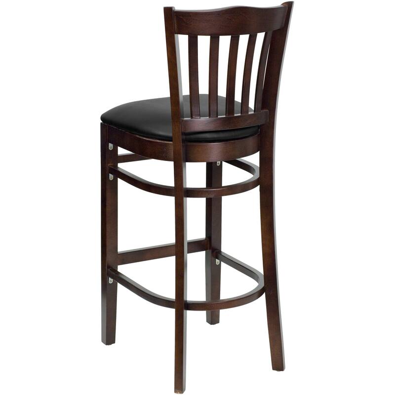 2Pk Vertical Slat Back Wood Restaurant Barstool - Hospitality Seating