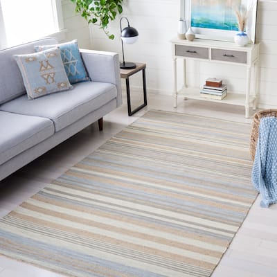 SAFAVIEH Handmade Kilim Dvira Stripe Jute & Wool Rug