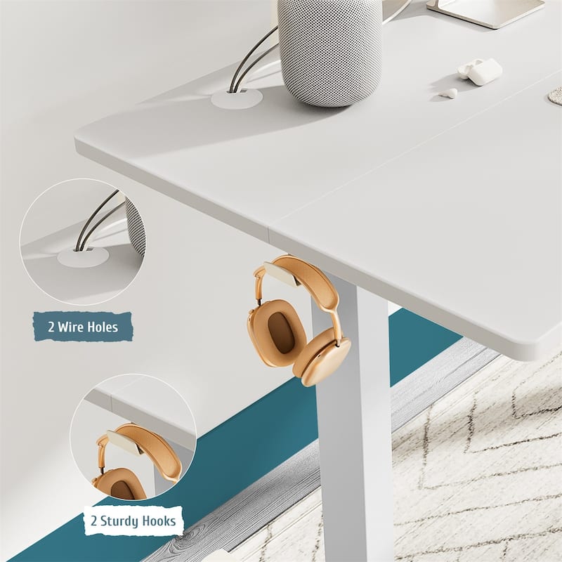 Standing Desk Adjustable Height, Electric Sit Stand up Desk for Home Office, Modern Rising Work Table for Computer,Workstation