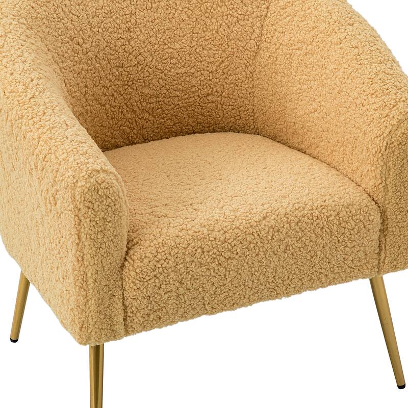 Rovigo Modern Upholstered Living Room Chair Barrel Chair with Metal Legs Set of 2 by HULALA HOME