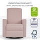 preview thumbnail 8 of 18, Evolur Raleigh Glider in Light Sand, Upholstered Plush Seating 360° Swivel Glider Rocking Chair