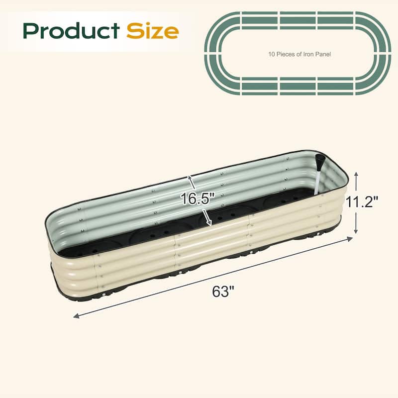 Aoodor Galvanized Self-Watering Planter Box