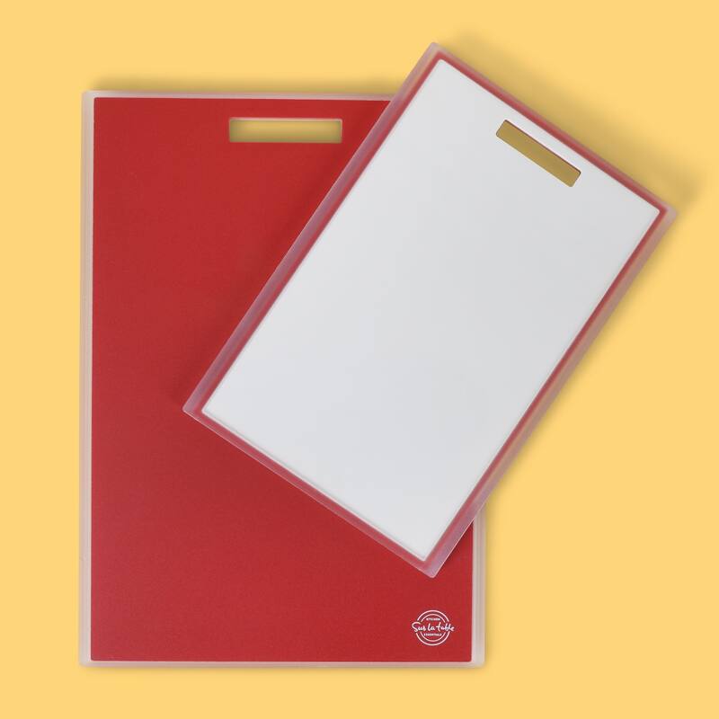 Sur La Table Kitchen Essentials 2 Piece (17" x 12" & 13" x 9") Cutting Board Set - Red