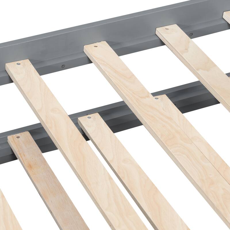 Daybed with Trundle and Drawers Twin Size Modern Wooden Sofa Bed Frame