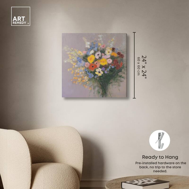 Meadow Flowers Canvas by Art Remedy, Gallery Wrapped