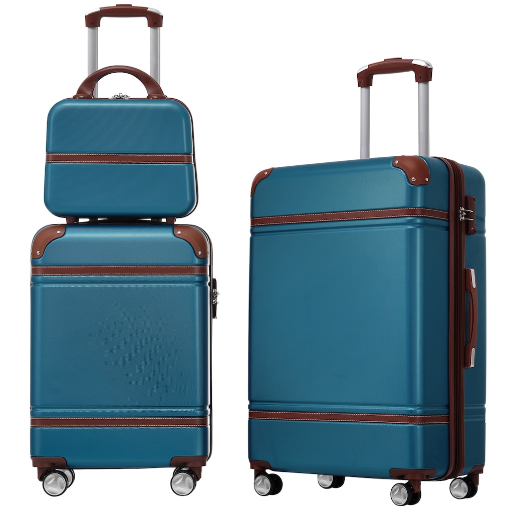 Hardshell Luggage Sets 3 Pieces 20"+24" Luggages and Cosmetic Case Spinner Suitcase with TSA Lock Lightweight