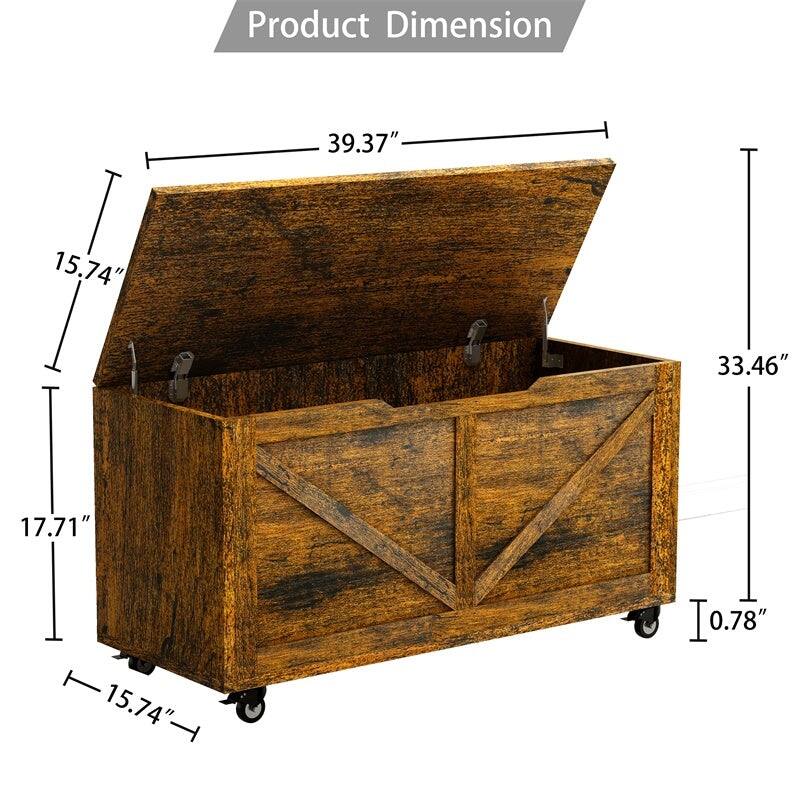 Modern Movable Storage Trunk with Safety Hinge