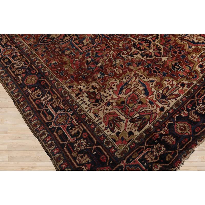 Hand Knotted Heriz Rust Persian Wool Traditional Oriental Area Rug - 8' 3'' x 11' 3''