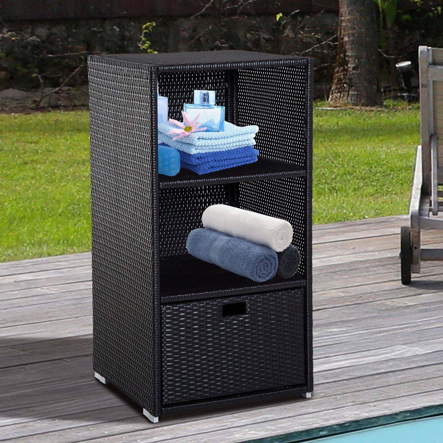 Outdoor pool best sale towel caddy