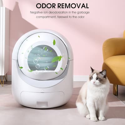 Smart Automatic Cat Litter Box,Automatic Scooping and Odor Removal, Support WiFi