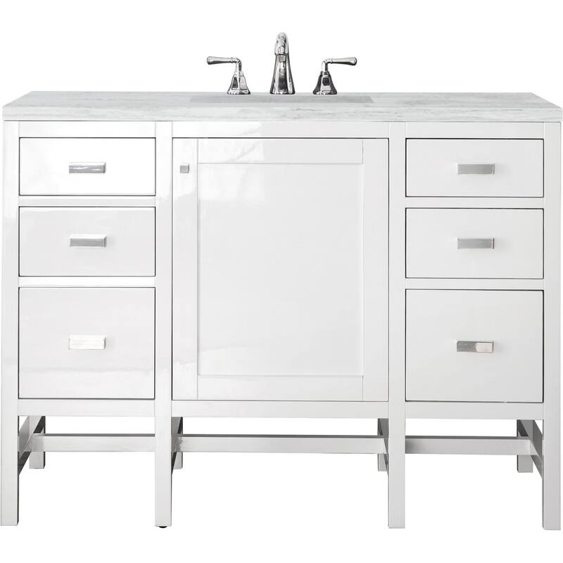 James Martin Vanities Addison 48" Single Basin Hardwood Vanity Set - Glossy White - Painted
