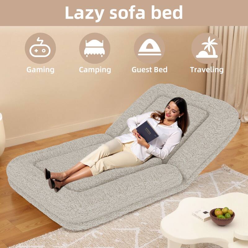 Folding Sofa Chair with 5 Adjustable Positions Plush Floor Lounge Chair for Gaming, Meditation, and Relaxation