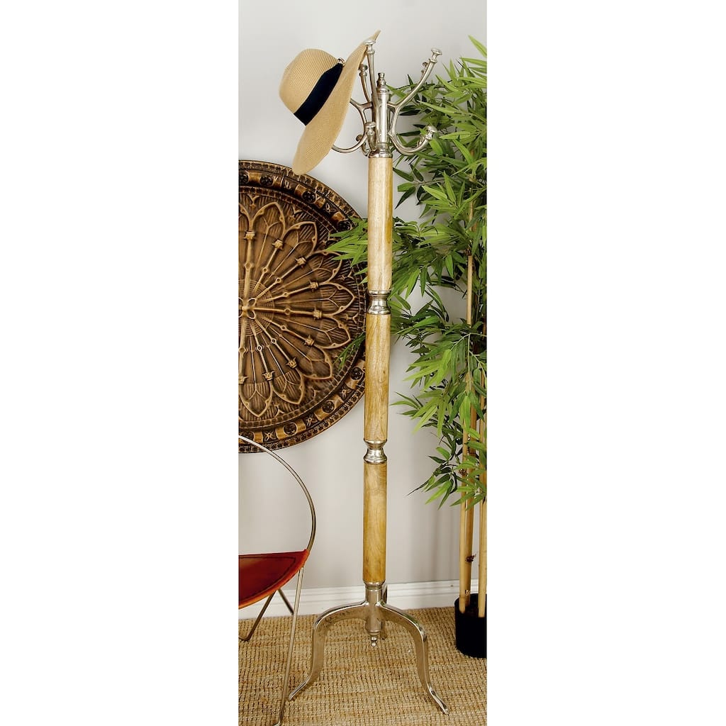 Silver or Gold Aluminum Traditional Coat Rack