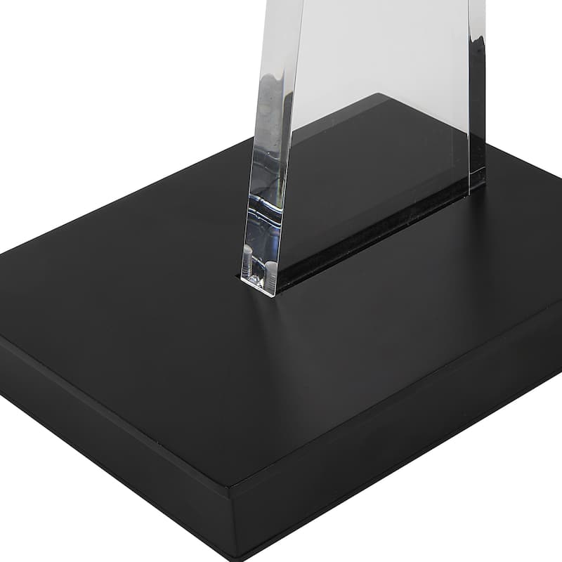 Glass Top Accent Table with Angular Leg - 22.75" - Black and Clear