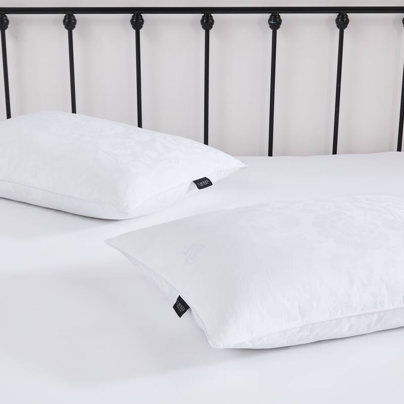 Lauren by Ralph Lauren Luxury Cotton Pillow Two-Pack - Ideal for All Sleep Positions - Jumbo - Set of 2
