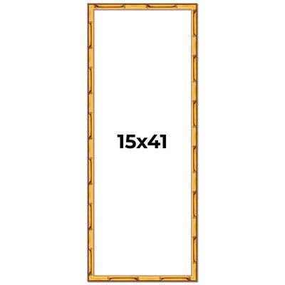 15x41 Frame Gold Bamboo Picture Frame Modern Photo Frame Includes UV Acrylic Shatter Guard Front Acid Free Foam Backing Board