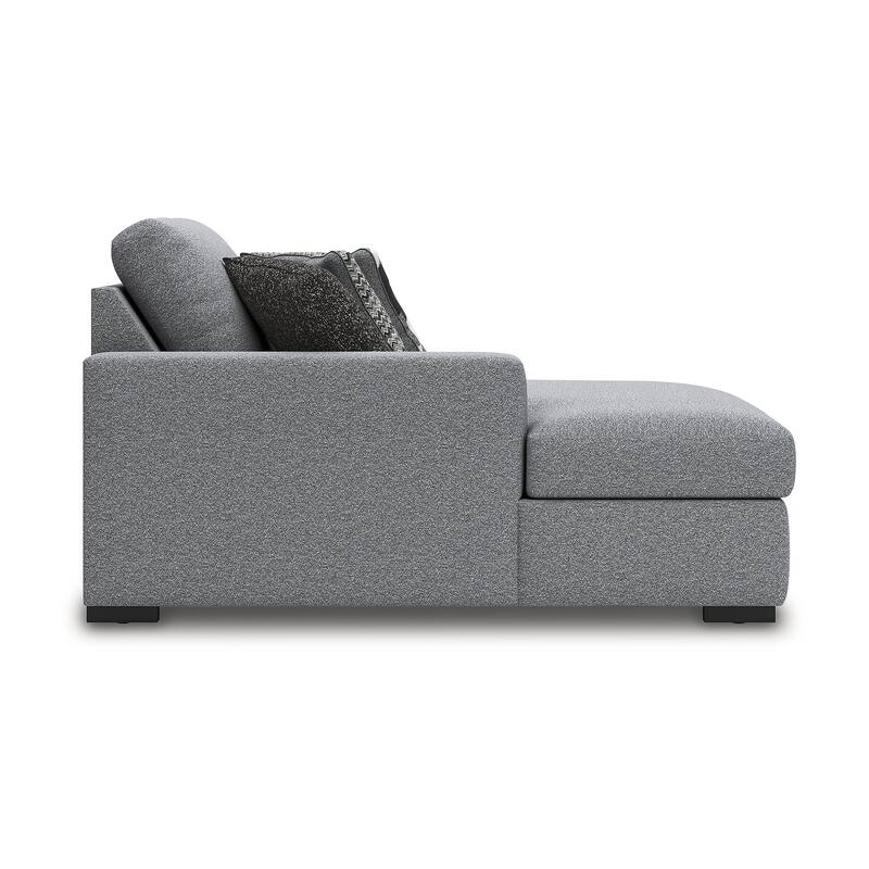 Signature Design by Ashley Bealton Gray 3-Piece Sectional with Chaise - 140" W x 69" D x 41" H