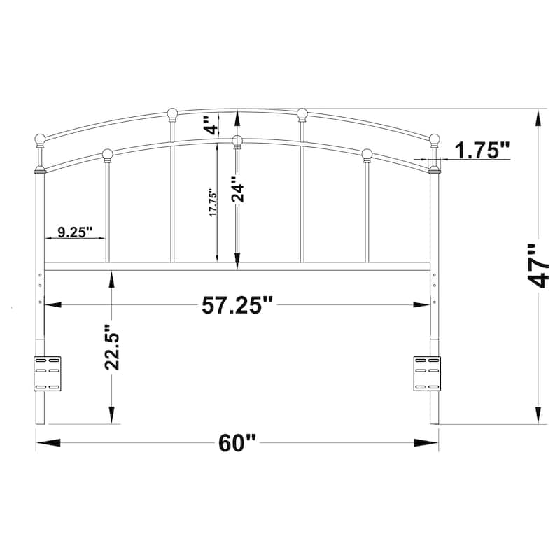 Bryant Metal Queen or Full Open Frame Headboard Black