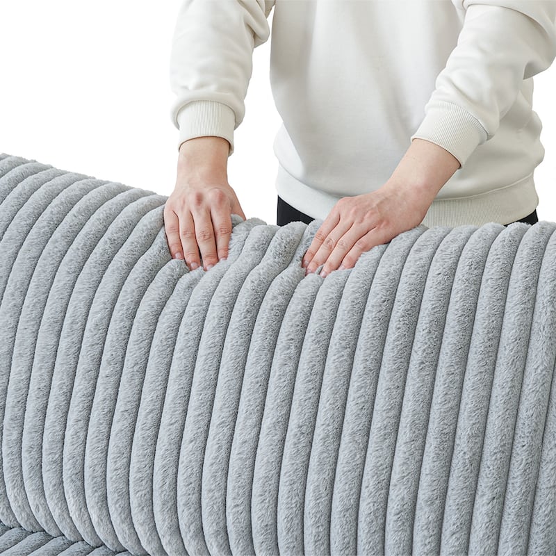 157" Comfy Modular Sofa with Ottoman, Deep Seat Cloud Sectional Couches, Cushion Covers Removable