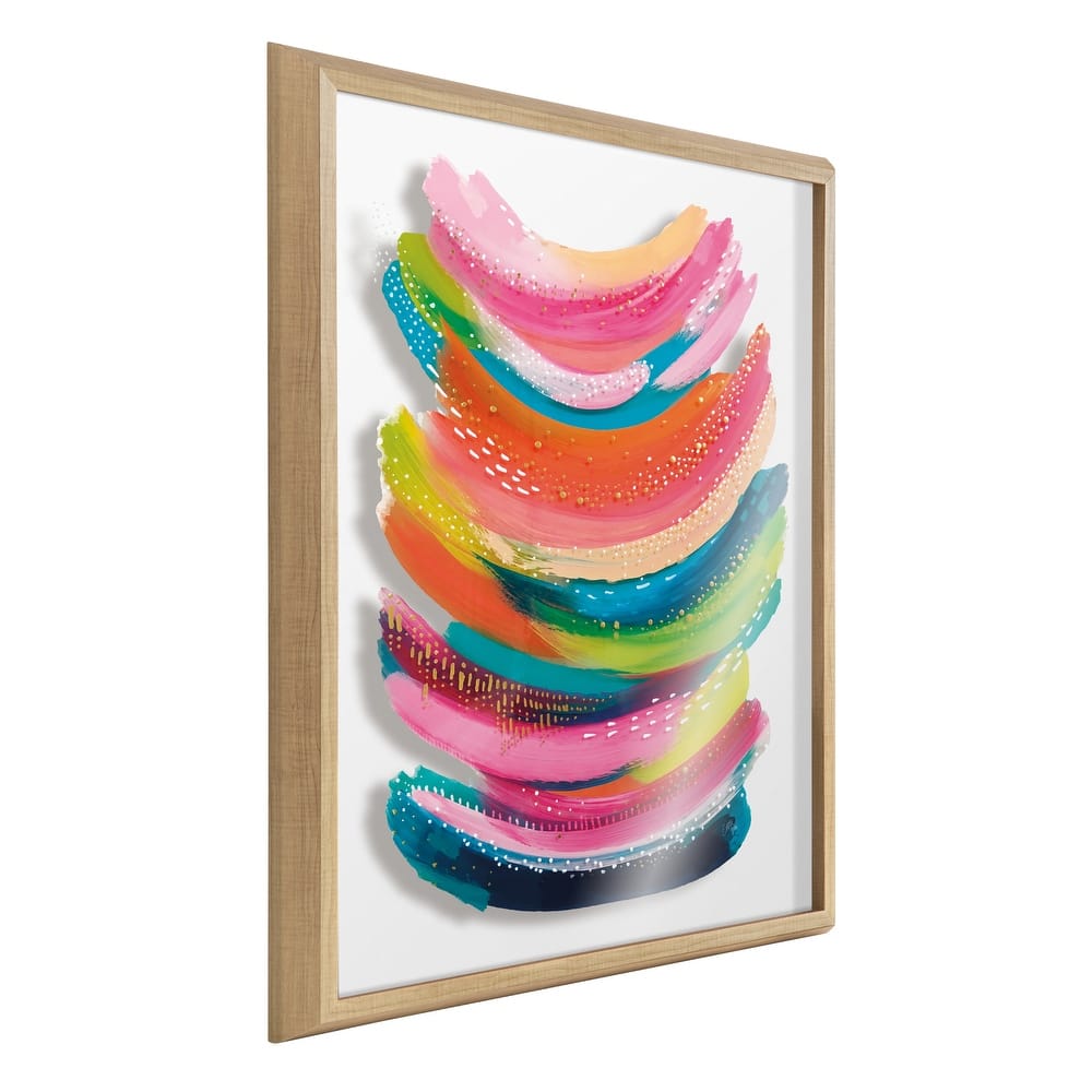 Kate and Laurel Blake Bright Abstract Framed Glass Art by Ettavee