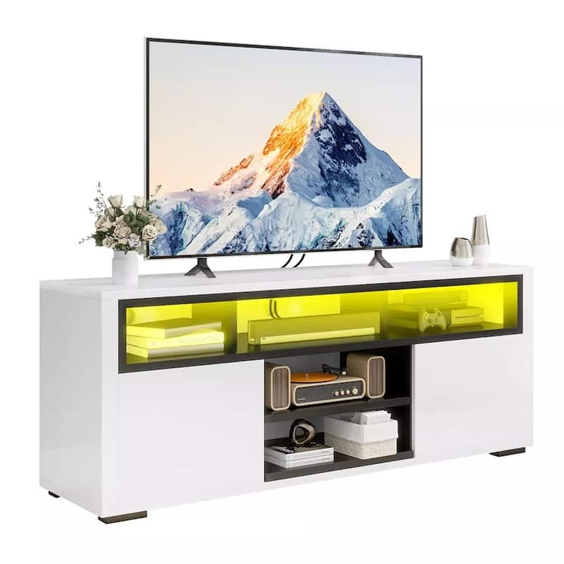 Modern TV Stand with LED Lights for 50/55/60" TV High Gloss - 47 inches in width