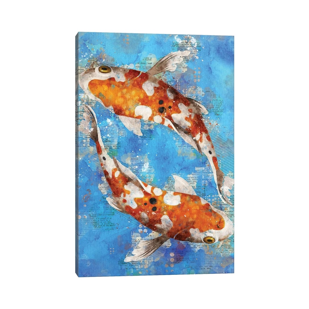 iCanvas "Koi Fishes Blue" by Durro Art Canvas Print