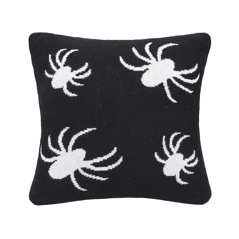 12" x 12" Spider Halloween Knitted Pillow
