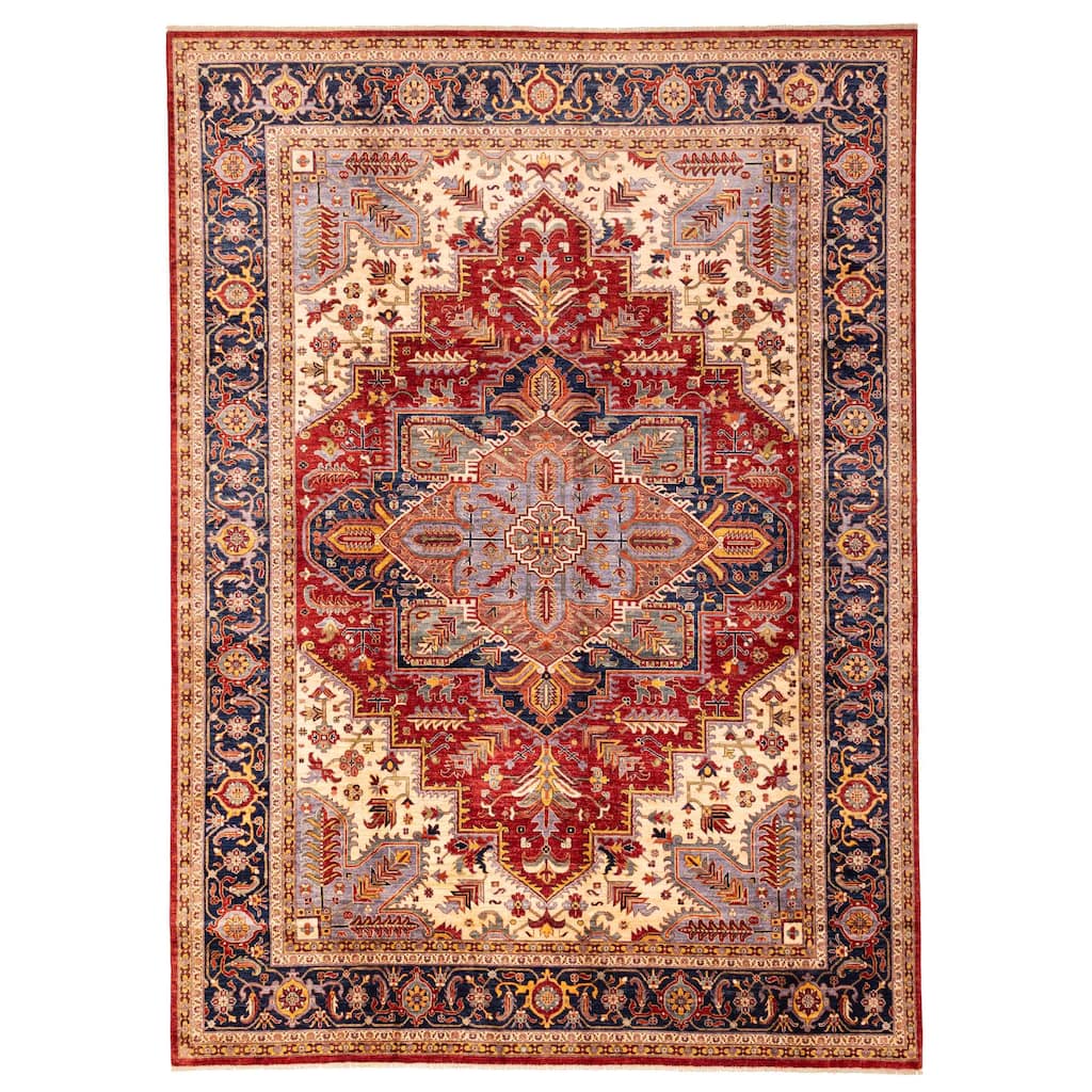 ECARPETGALLERY Hand-knotted Aryana Dark Red Wool Rug - 10'3 x 13'9