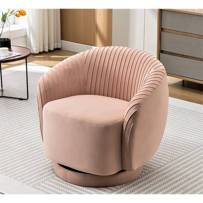 Small Milvo Velvet Swivel Barrel Chair