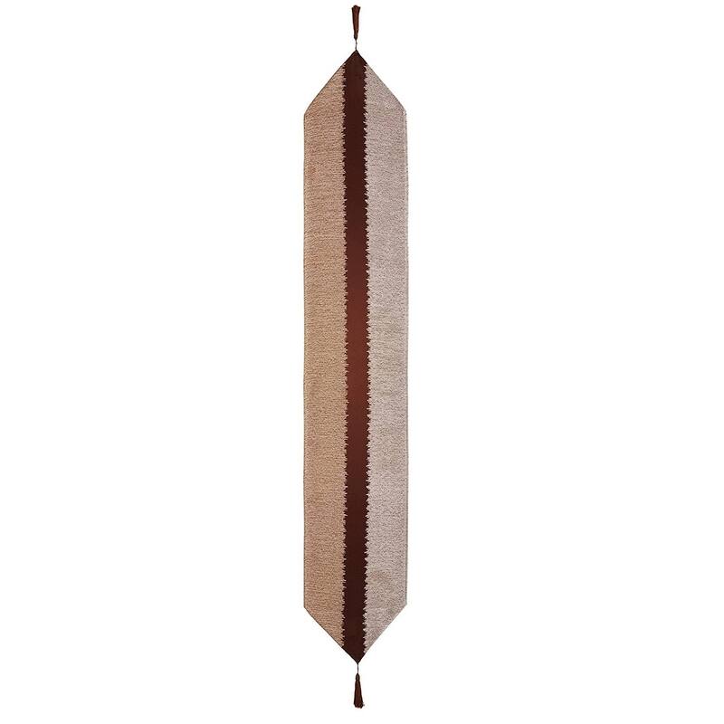 Violet Linen Chenille Striped Swivel Pattern, 13 Inch by 70 Inch, Decorative Table Runners