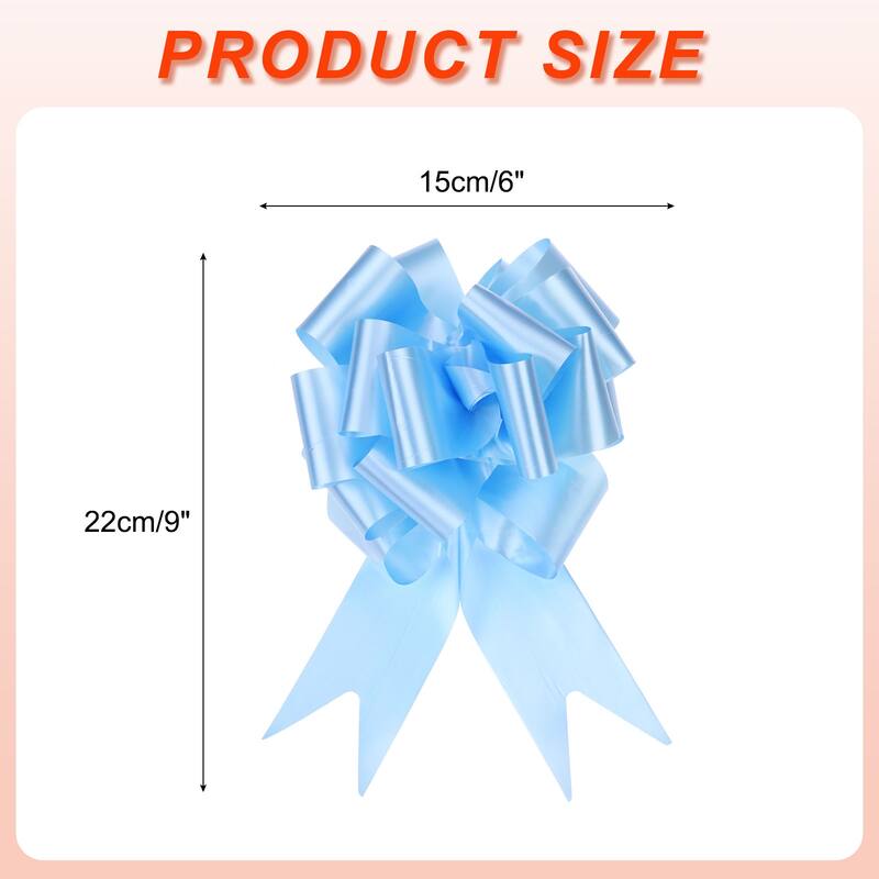 10pcs Large Pull Bow Big Gift Wrapping Bows Ribbon for Christmas Bow - Light Blue - 6 Inch