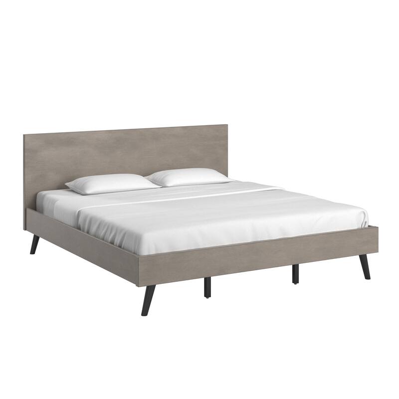 Noe Mid-Century Black Legs Platform Bed by iNSPIRE Q Modern - King